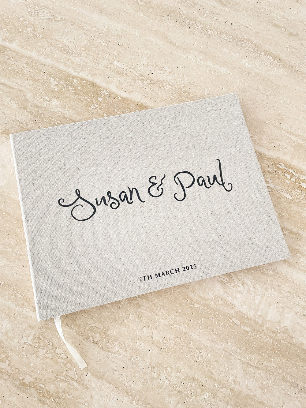 Darling Linen Wedding Guest Book - Vorfreude Stationery