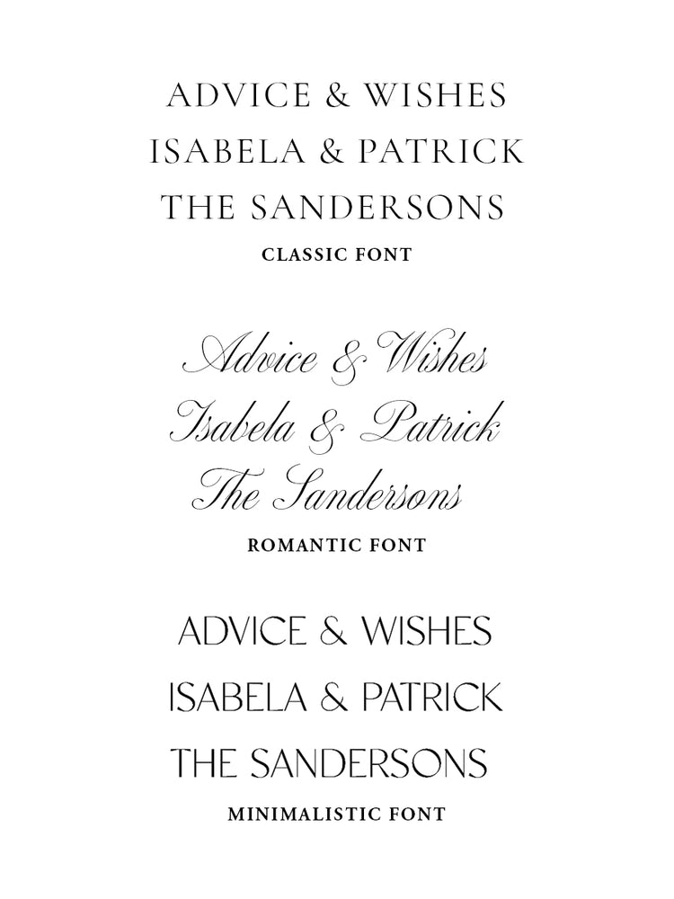 
                      
                        Wedding Advice & Wishes Cards for Photo Album
                      
                    