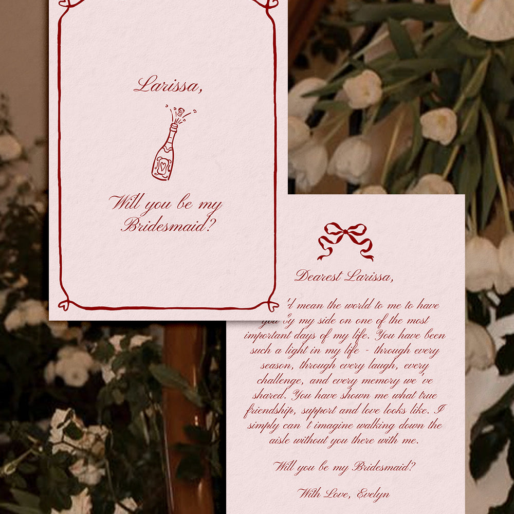 Beloved Bridesmaid Proposal Card Editable Template