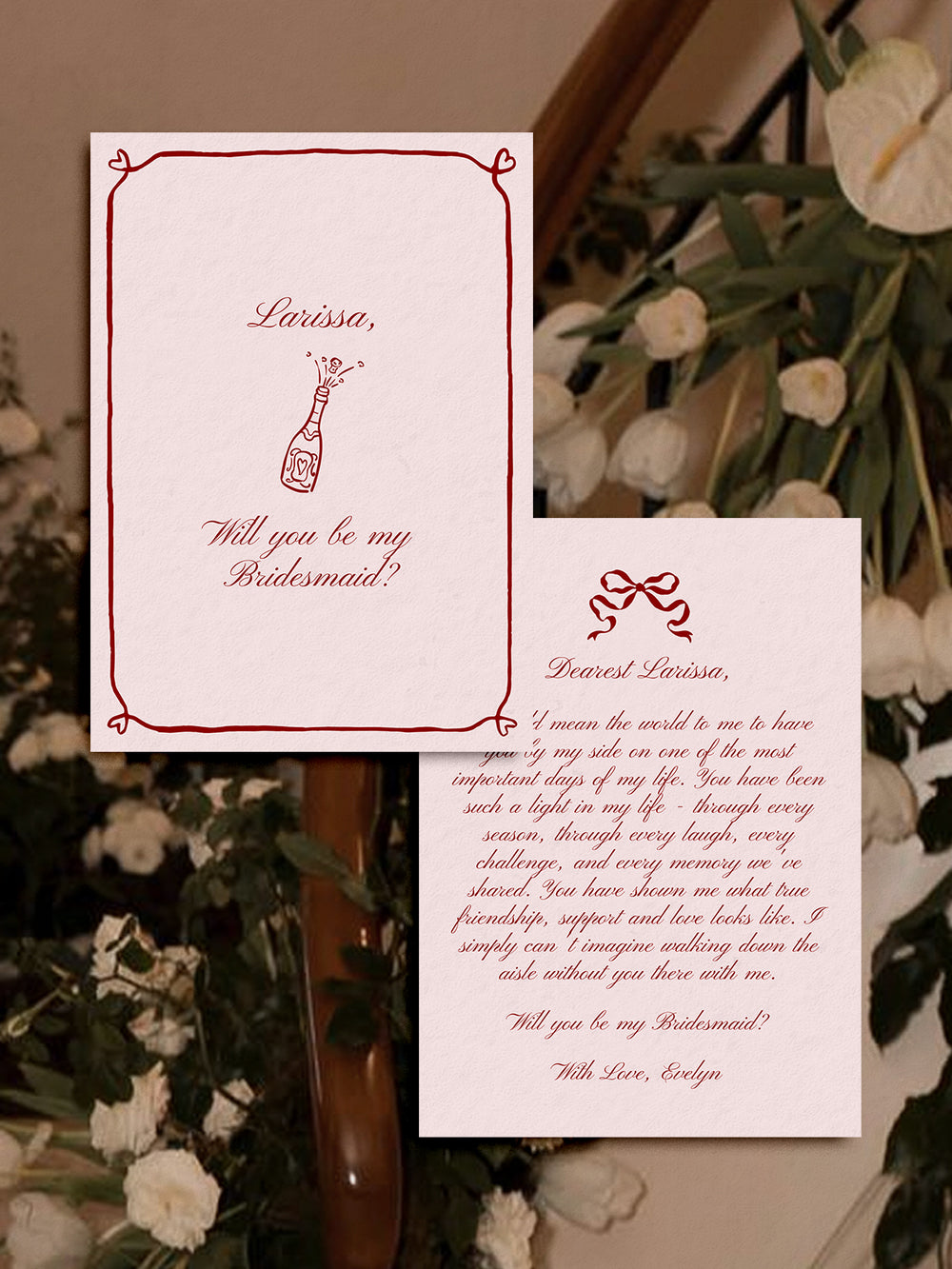 Beloved Bridesmaid Proposal Card Editable Template