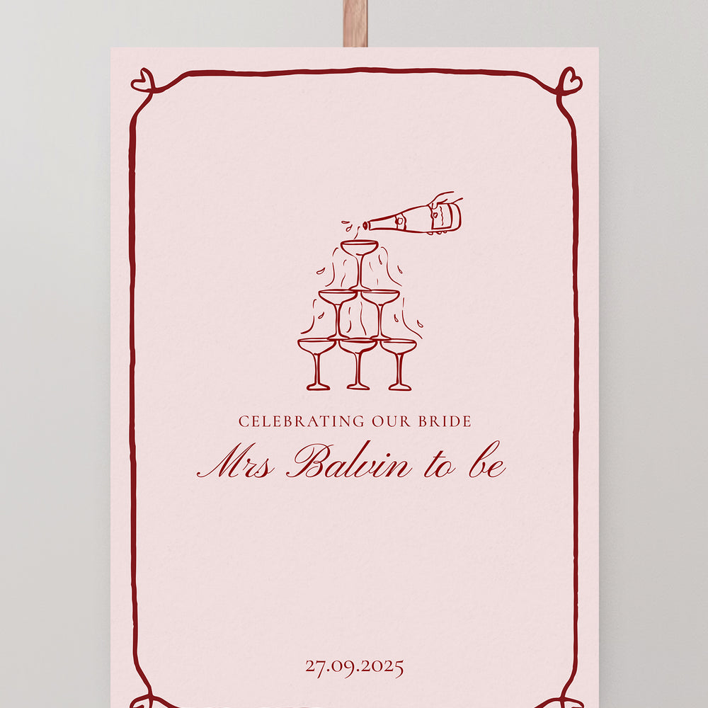 Hens Bachelorette Welcome Sign Editable Template - Beloved