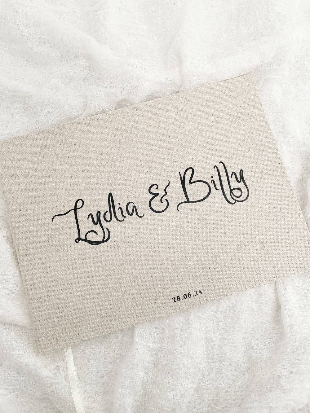 Darling Linen Wedding Guest Book - Vorfreude Stationery