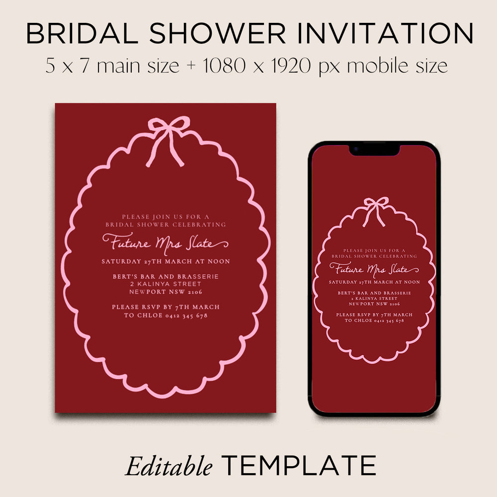 
                      
                        Bridal Shower Invite Editable Template - Ribbon - Vorfreude Stationery
                      
                    