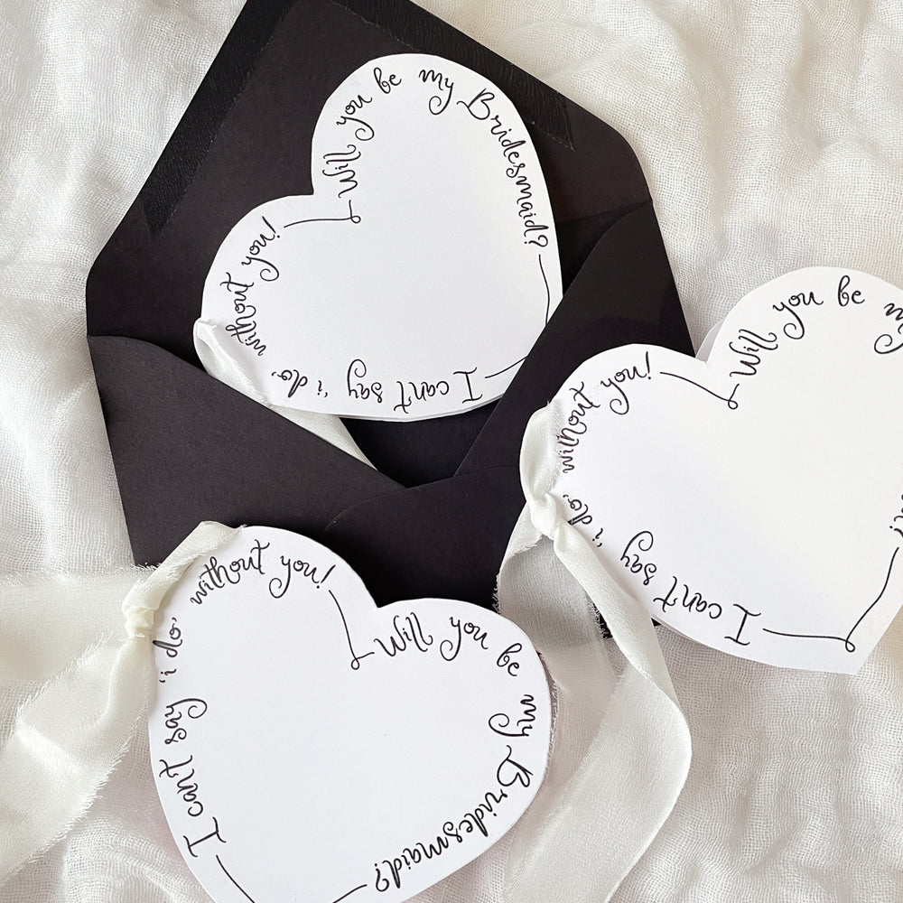 Heart Bridal Party Proposal Cards