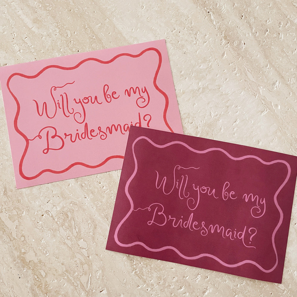 Wavy Bridal Party Proposal Cards