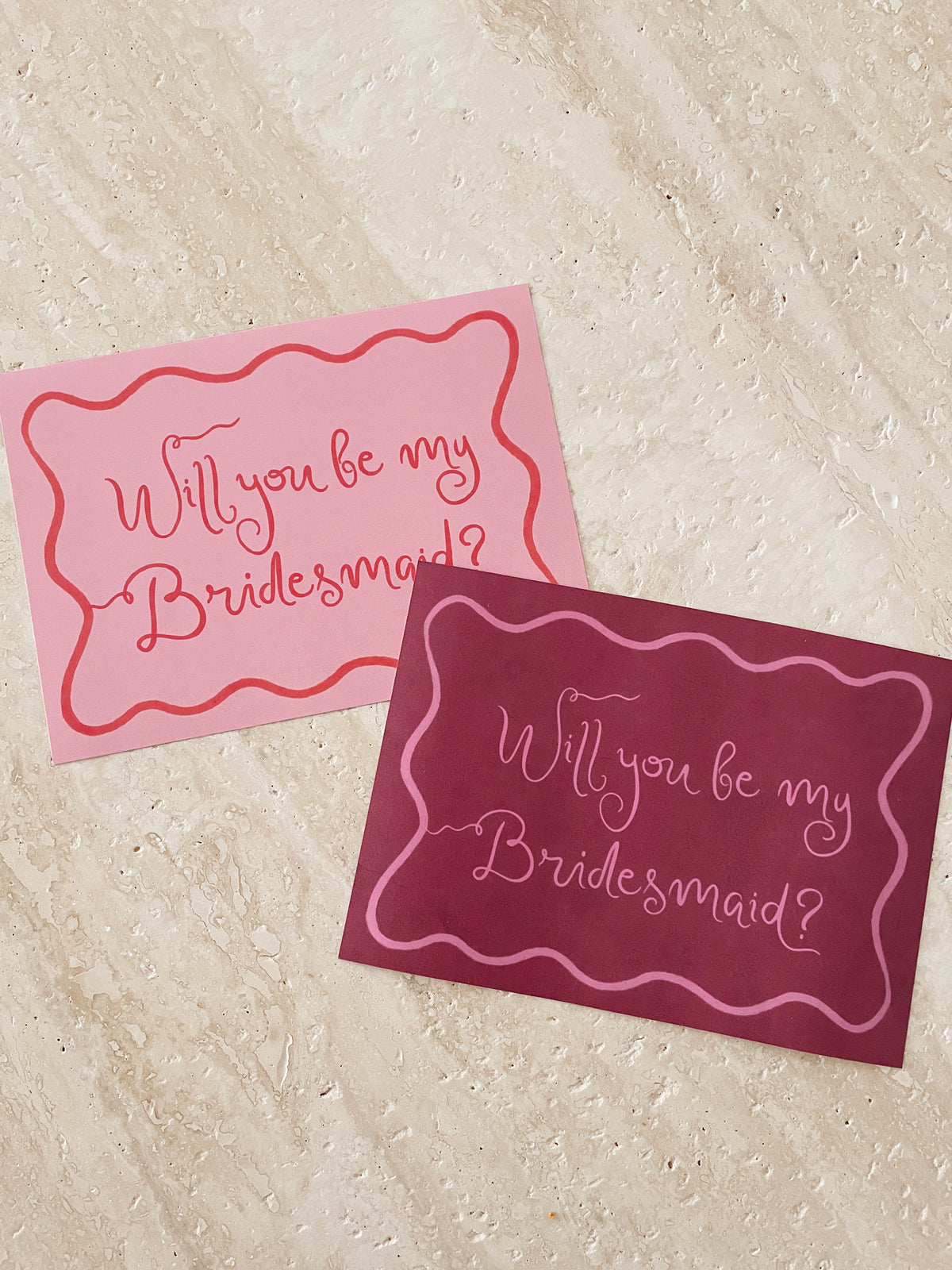Wavy Bridal Party Proposal Cards