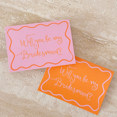 Wavy Bridal Party Proposal Cards