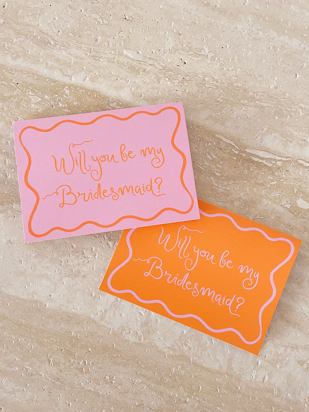 Wavy Bridal Party Proposal Cards